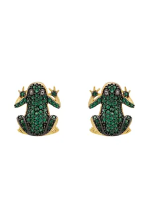 Latelita London Leap Frog Stud Earrings Gold