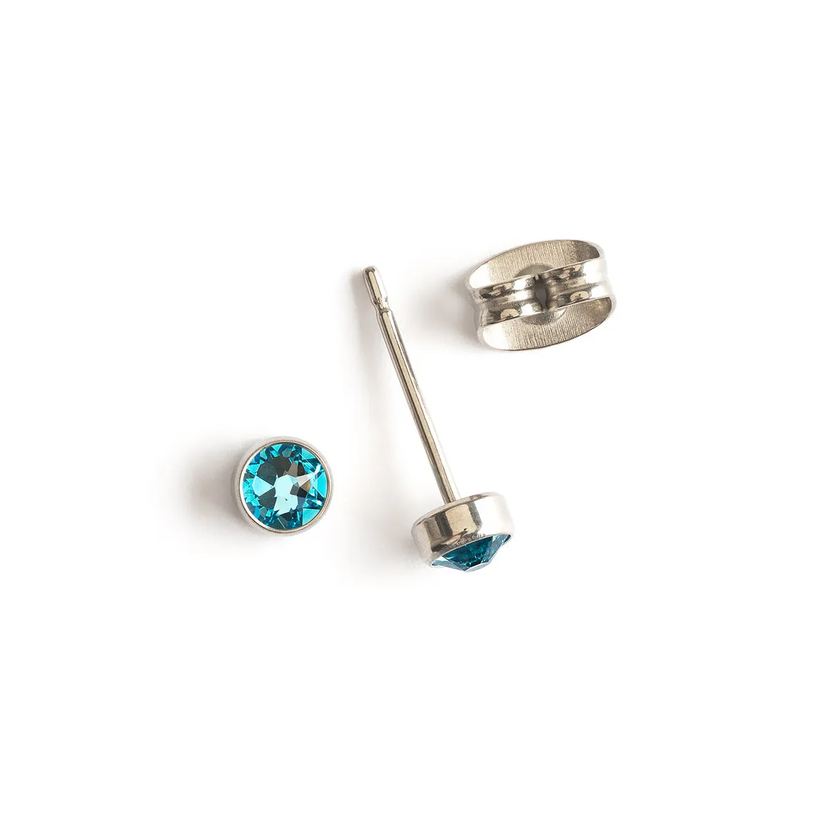 Light Blue Titanium Stud Earrings