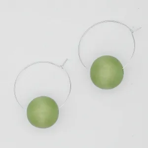 Light Green Ball Hoop Dangle Earring