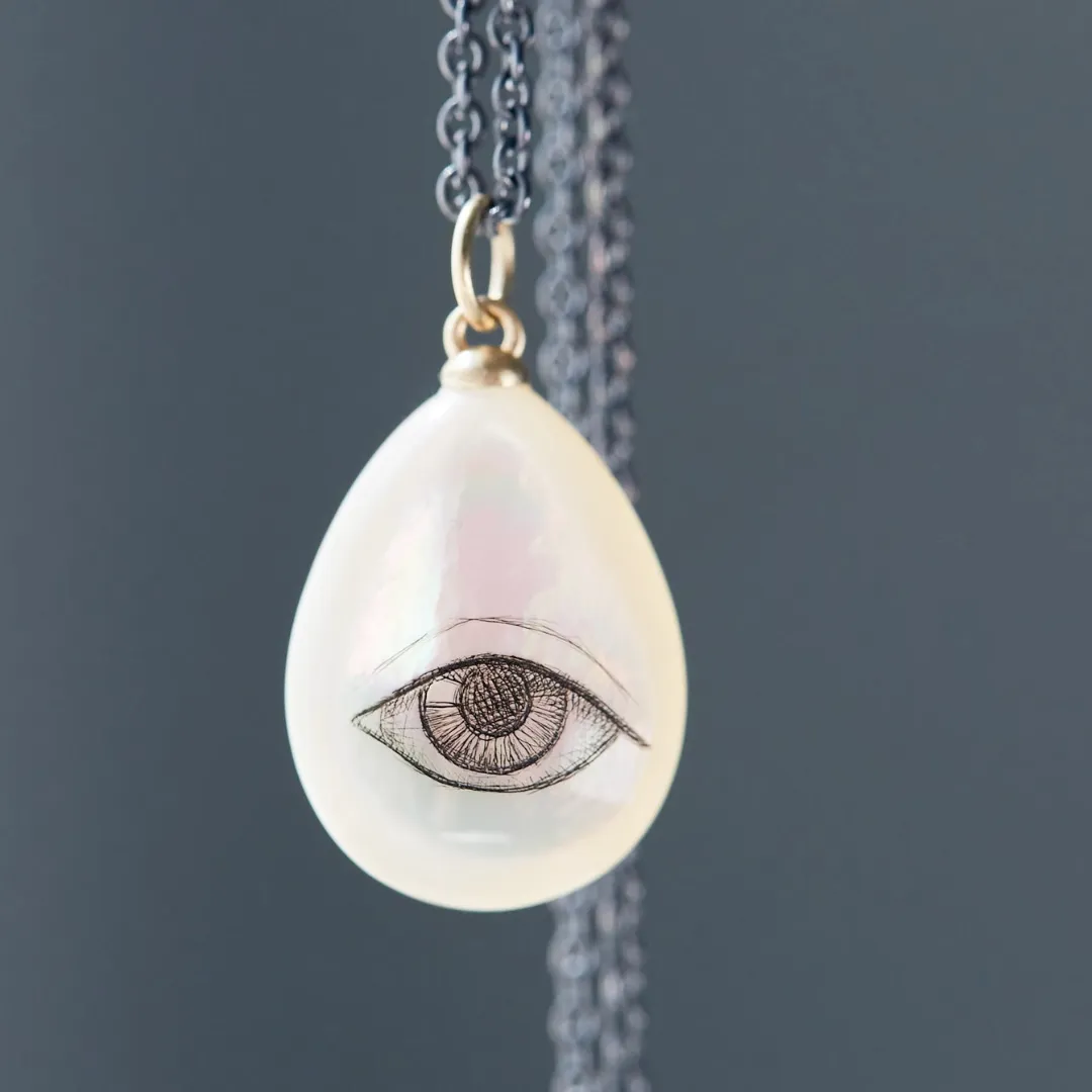 Lover's Eye Scrimshaw Necklace