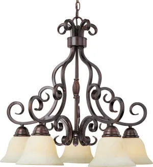 Manor 25.5" 5 Light Down Light Chandelier in Oil Rubbed Bronze