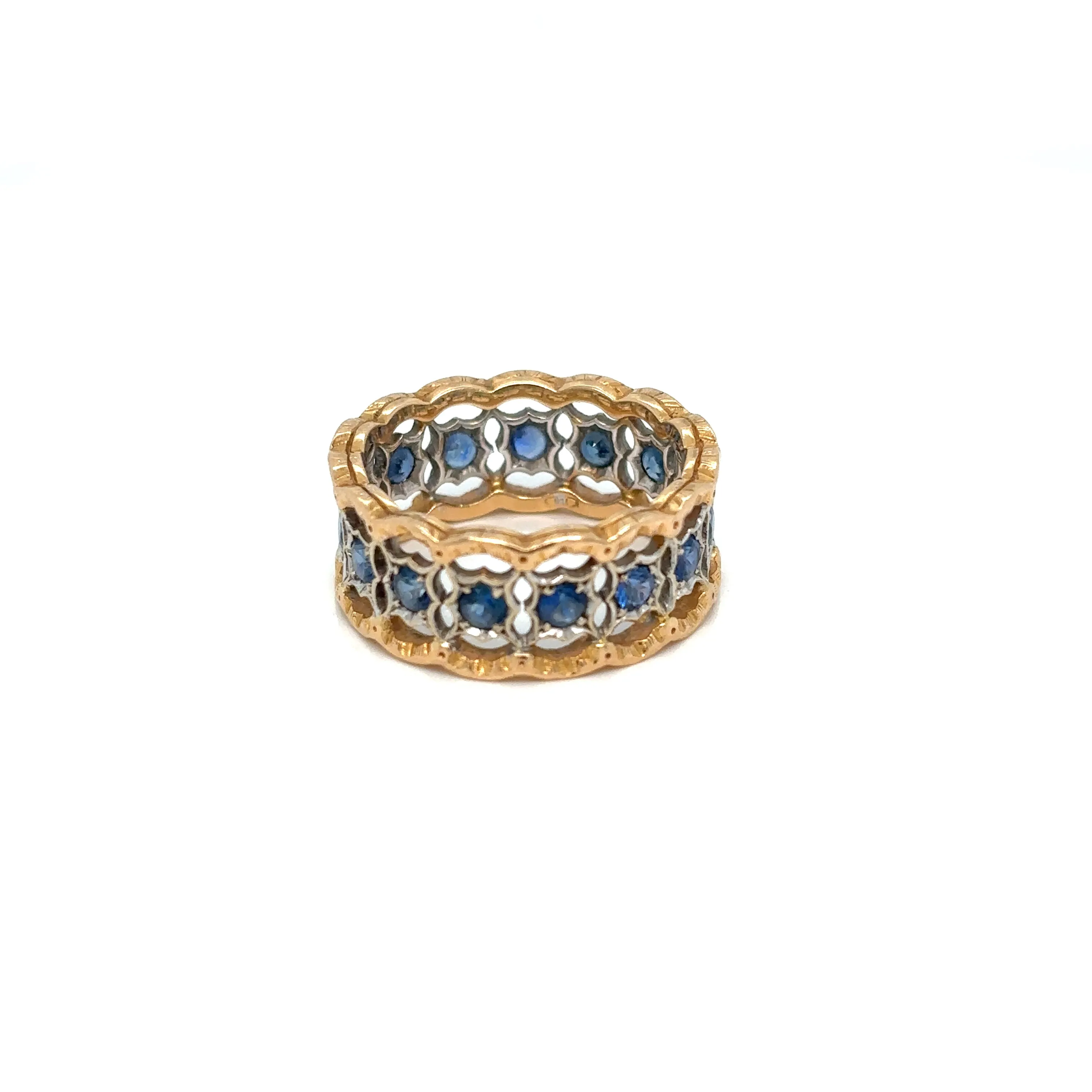 Mario Buccellati Rombi Eternelle Sapphire Gold Band Ring