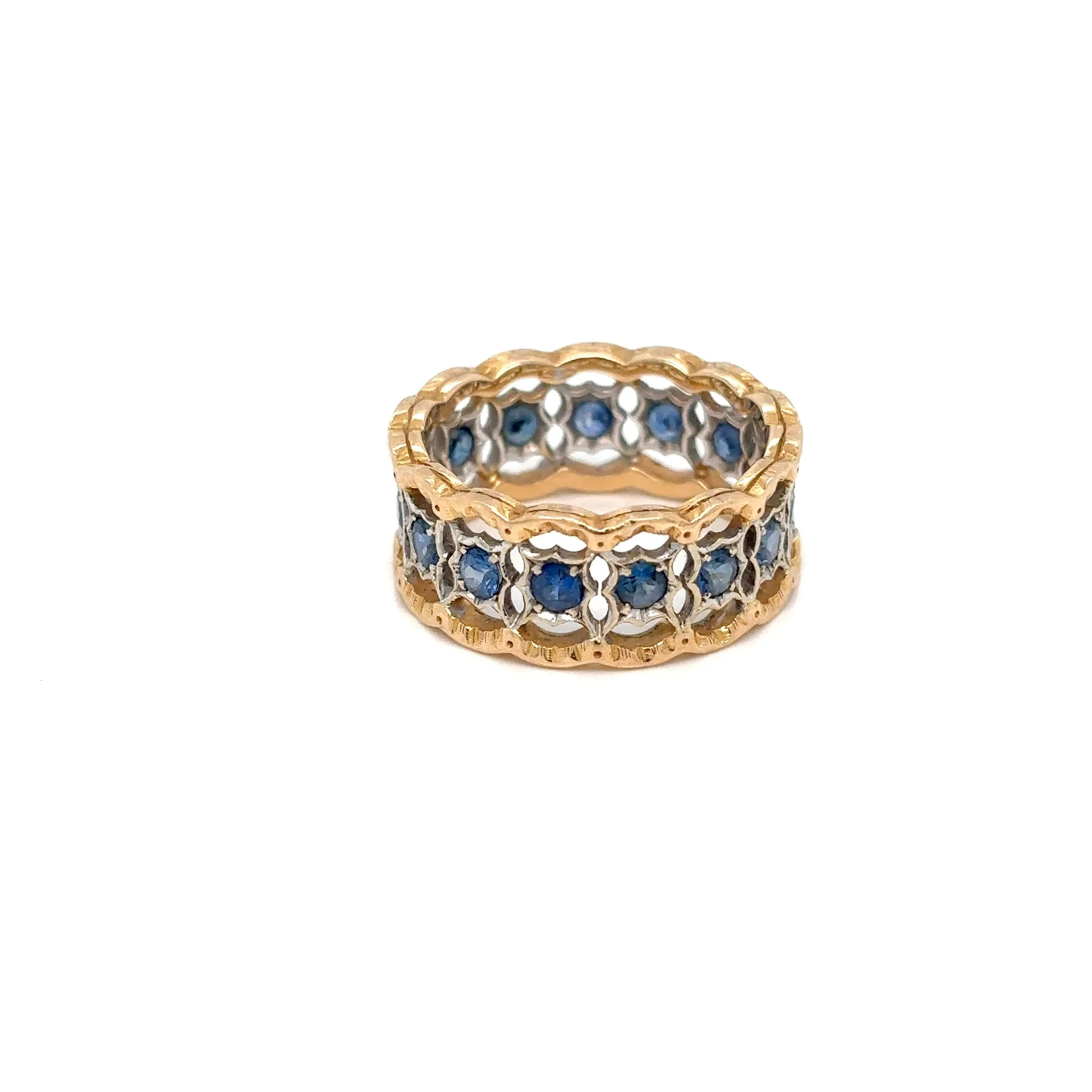 Mario Buccellati Rombi Eternelle Sapphire Gold Band Ring