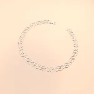 Marquise Leaf Silver Necklace