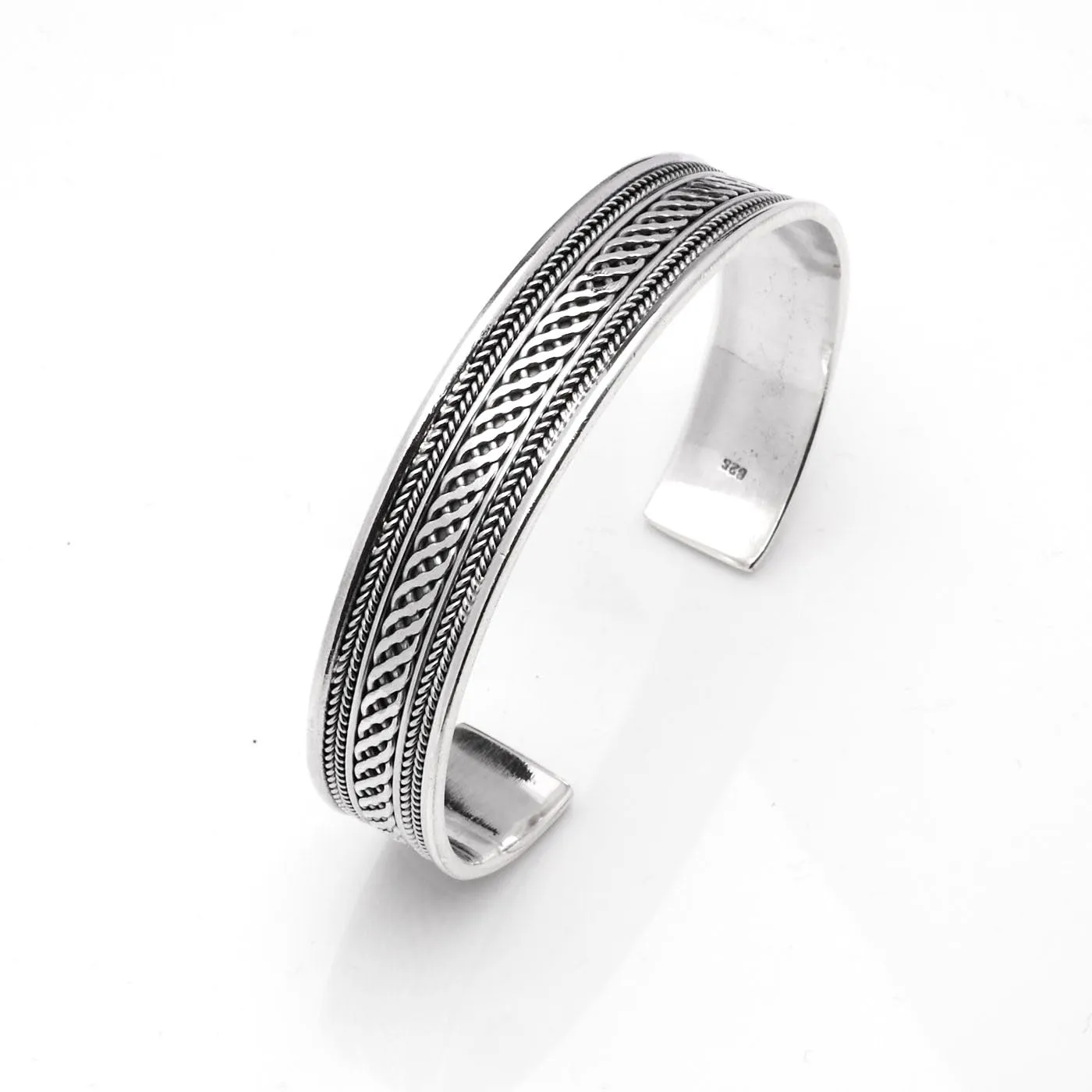 Men's 925 Sterling Silver Celtic Bangle Bracelet | Classic Silver Jewelry for Men