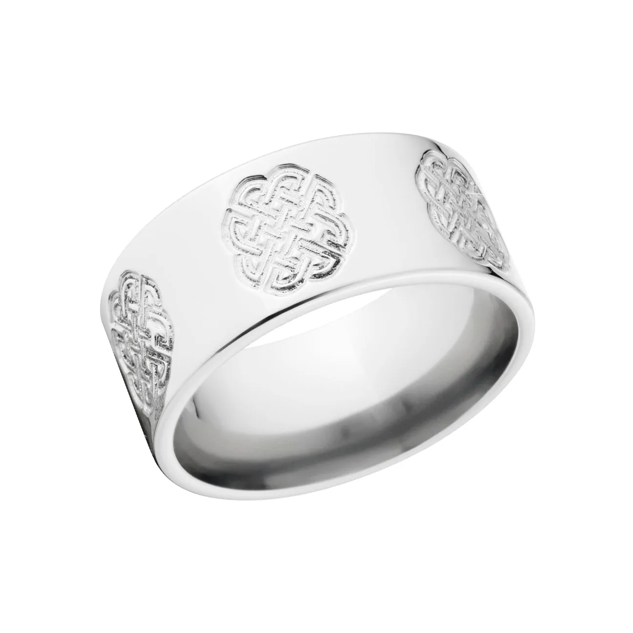 Mens Celtic Rings, White Gold Wedding Rings for Men