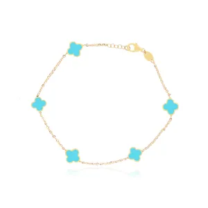 Mini Turquoise Clover Bracelet