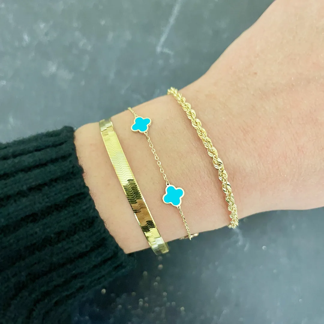 Mini Turquoise Clover Bracelet