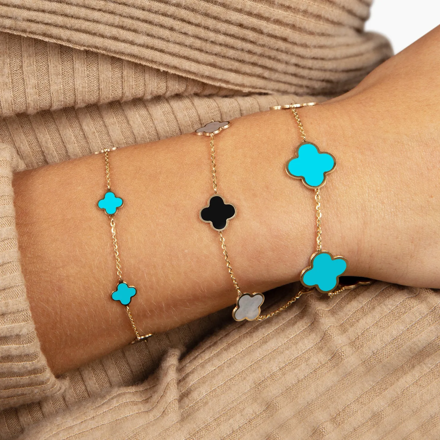 Mini Turquoise Clover Bracelet