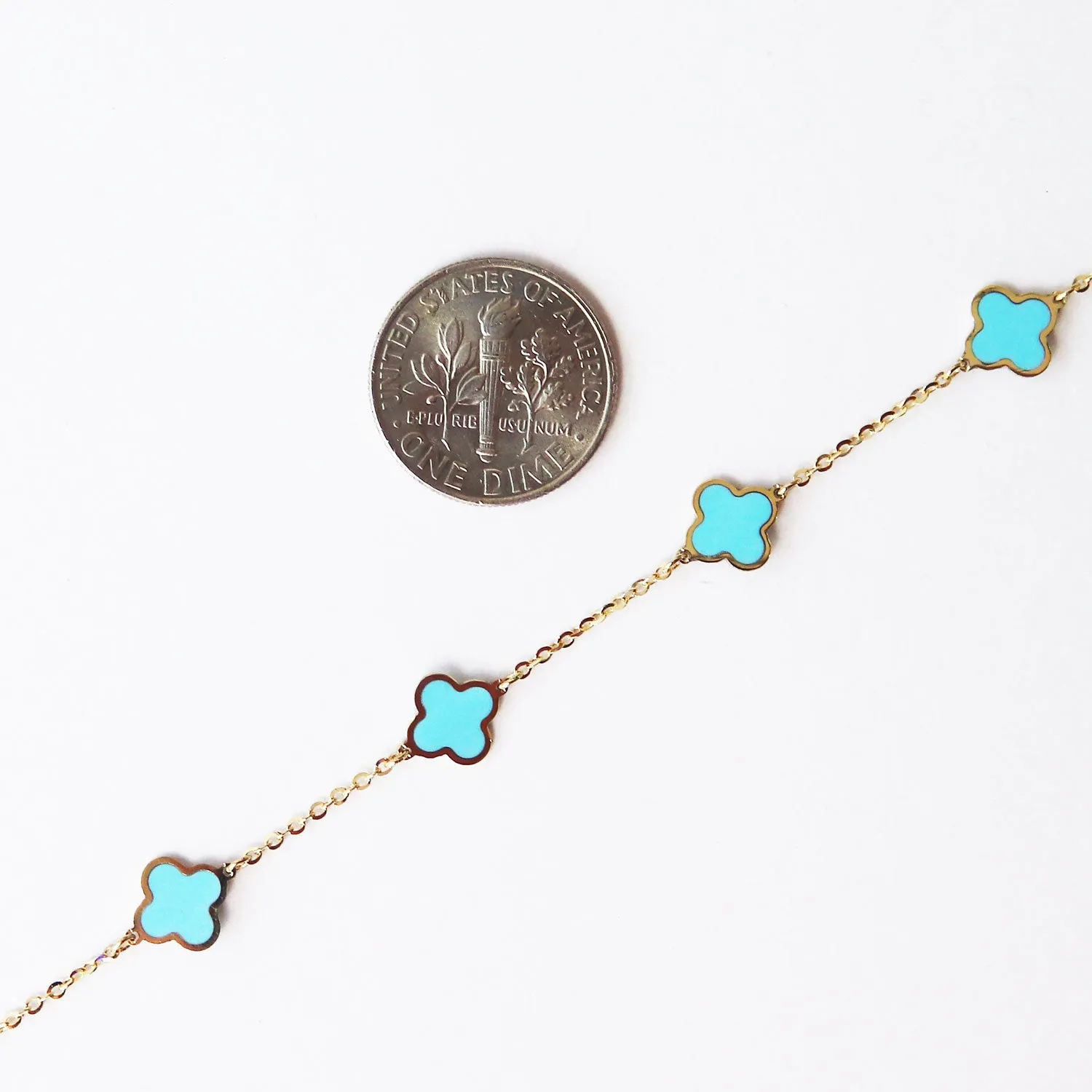 Mini Turquoise Clover Bracelet