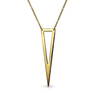 Minimalist Triangle Geometric Pendant Necklace in Sterling Silver