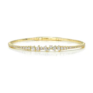 Multi Cut Diamond Flexible Bangle