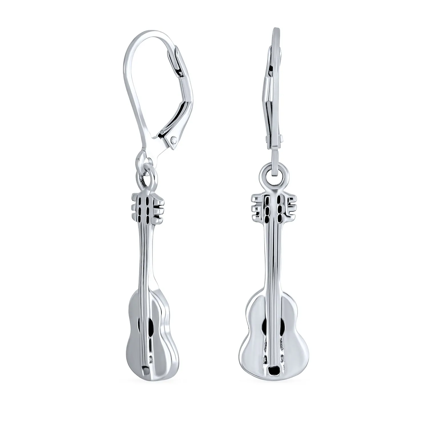 Musician Acoustic Music Lover Guitar Dangle Earrings Sterling Silver