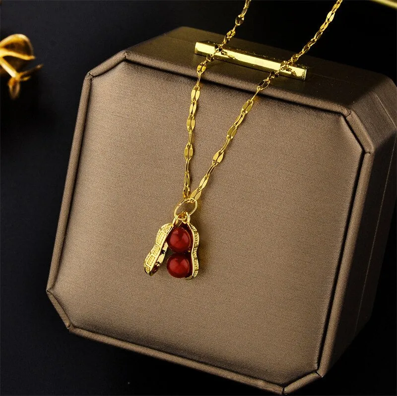 New Design Sense Luxury Zircon Crystal Stainless Steel Necklaces For Women Korean Fashion Sweet Sexy Ladies Neck Chain Jewelry