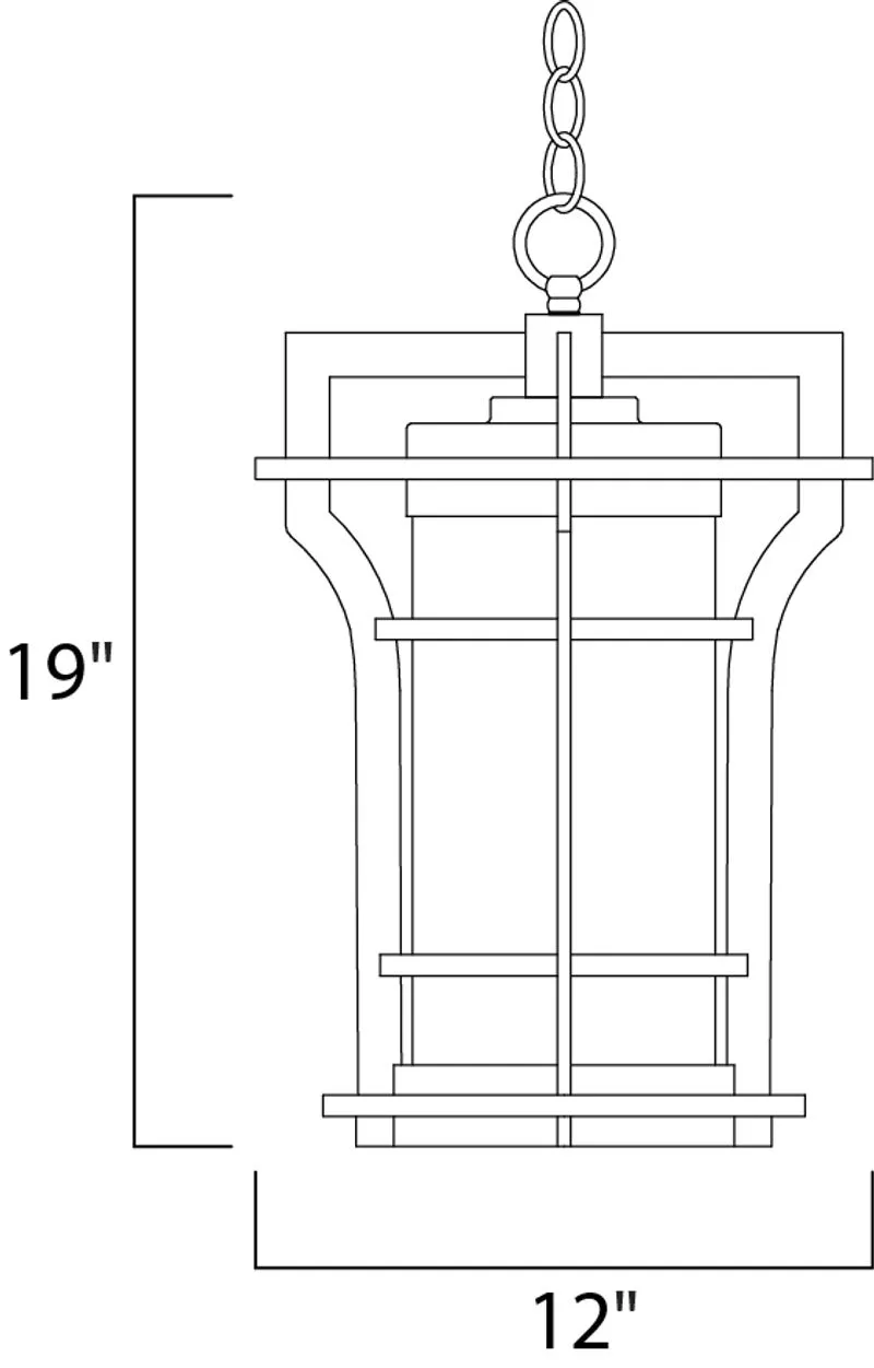 Oakville E26 19" Single Light Outdoor Pendant Light in Black Oxide