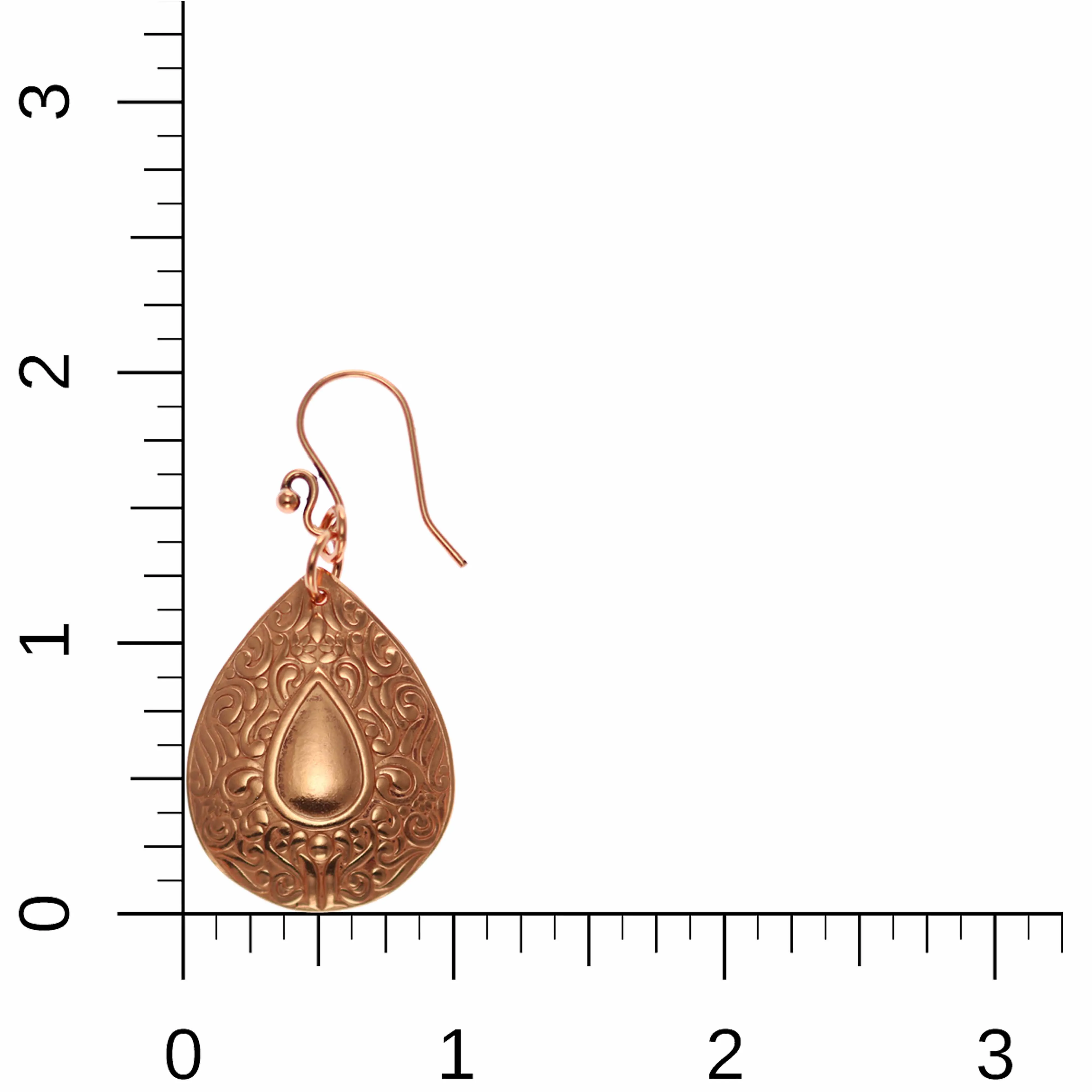 Ornate Mandala Teardrop Copper Earrings