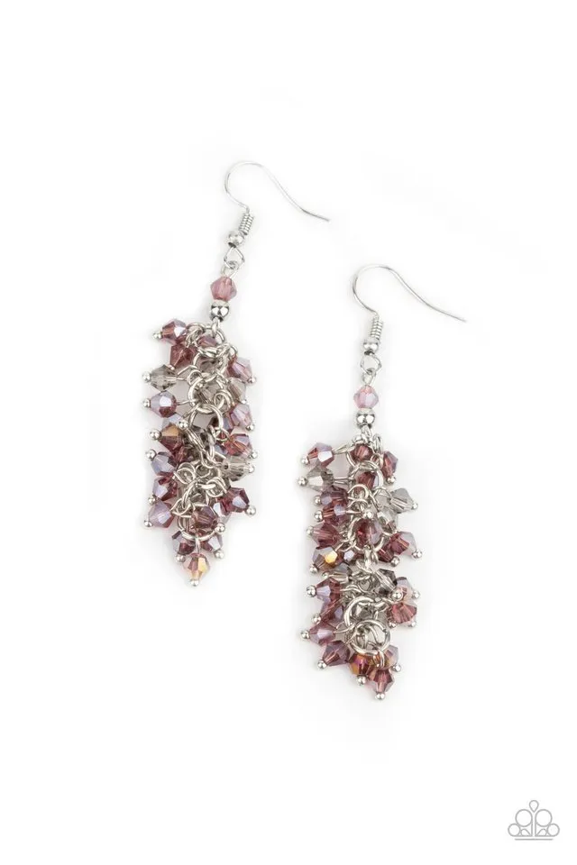 Paparazzi Earring ~ Celestial Chandeliers - Purple