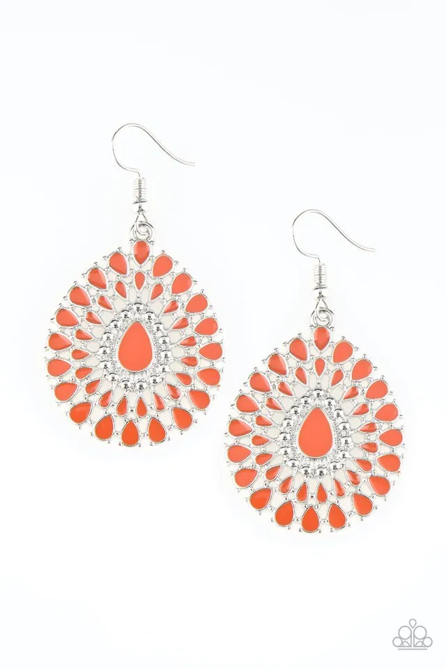 Paparazzi Earring ~ City Chateau - Orange