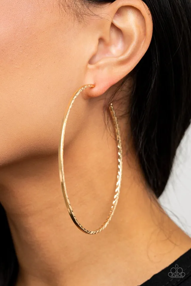 Paparazzi Earring ~ Diamondback Diva - Gold