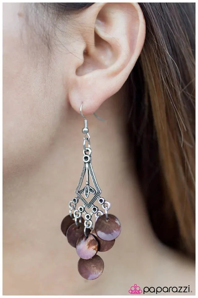 Paparazzi Earring ~ Keep in Touch - Brown