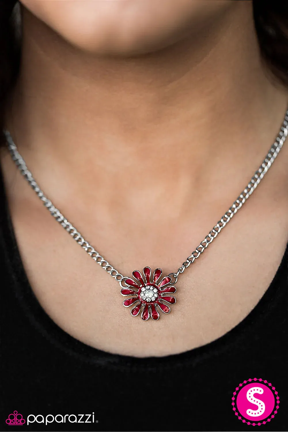 Paparazzi Necklace ~ Bloom With Grace - Red