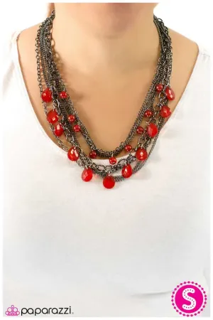 Paparazzi Necklace ~ Cut and Run - Red