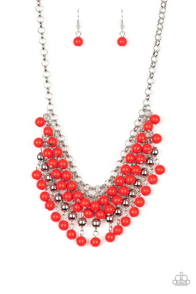 Paparazzi Necklace ~ Jubilant Jingle - Red