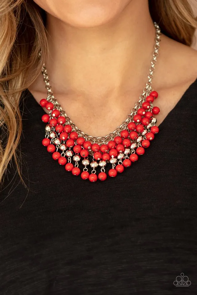 Paparazzi Necklace ~ Jubilant Jingle - Red