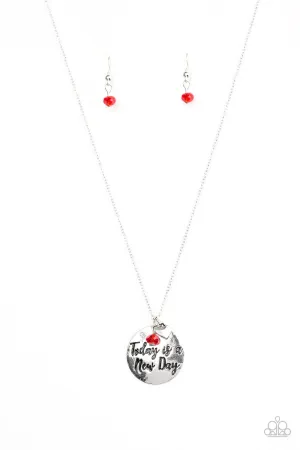 Paparazzi Necklace ~ New Day, New Beginnings - Red