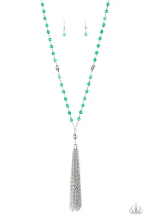 Paparazzi Necklace ~ Tassel Takeover - Green