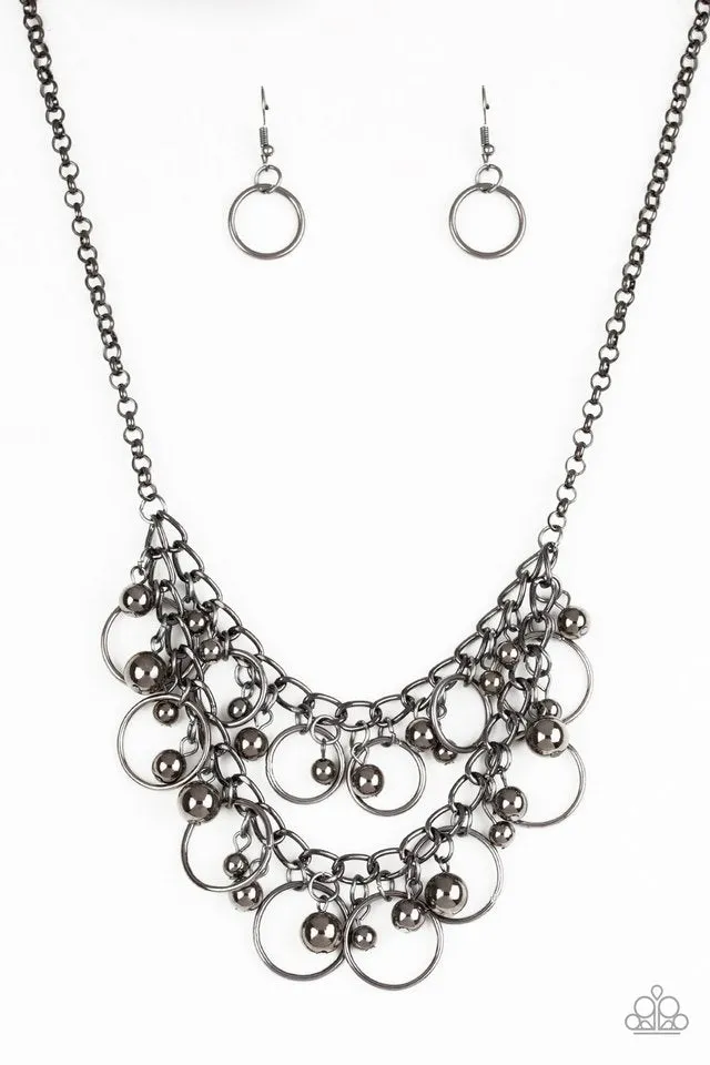 Paparazzi Necklace ~ Warning Bells - Black