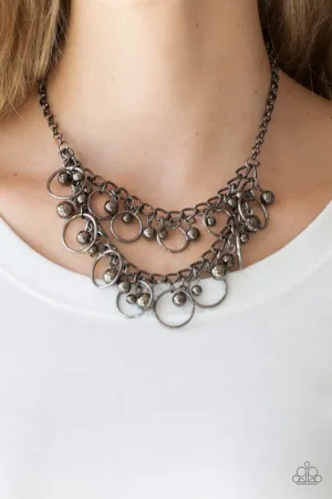 Paparazzi Necklace ~ Warning Bells - Black