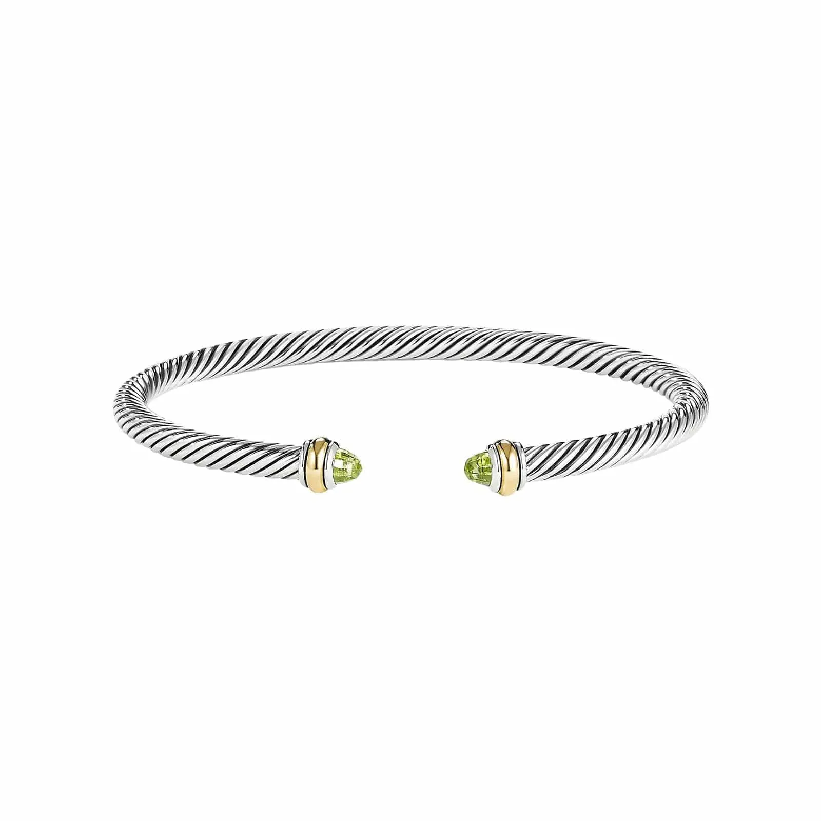 Peridot Two-Tone Cable Classic Cuff