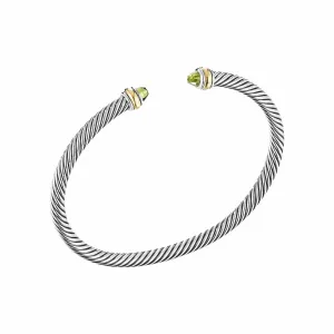 Peridot Two-Tone Cable Classic Cuff