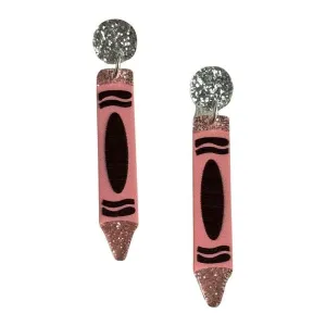 Pop Crayon Fun Pink Earrings