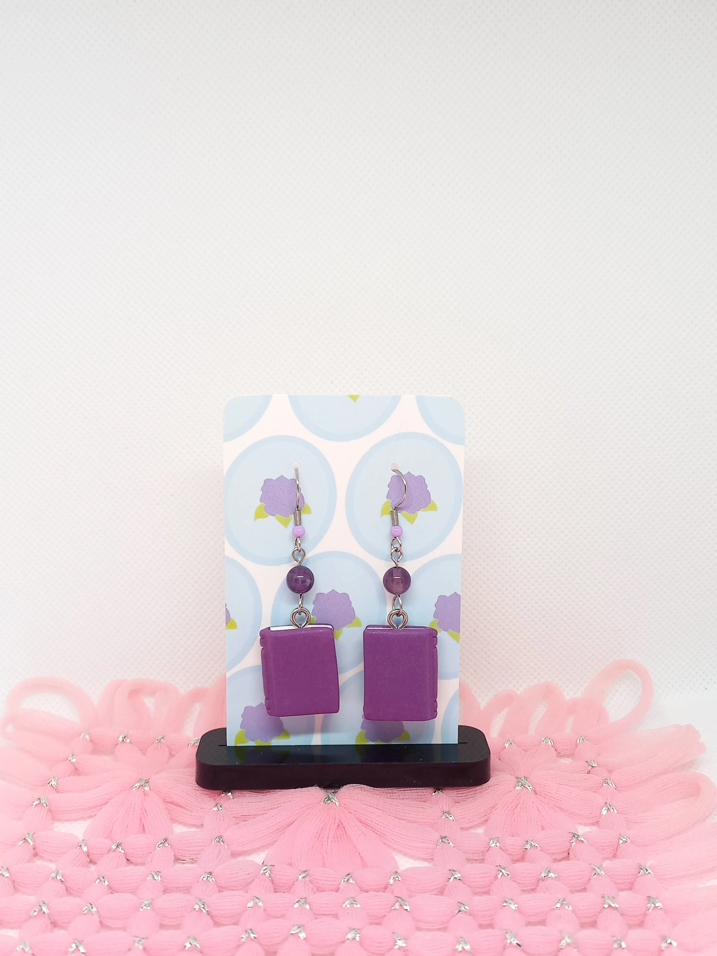 Purple Book Earrings | Book Collection