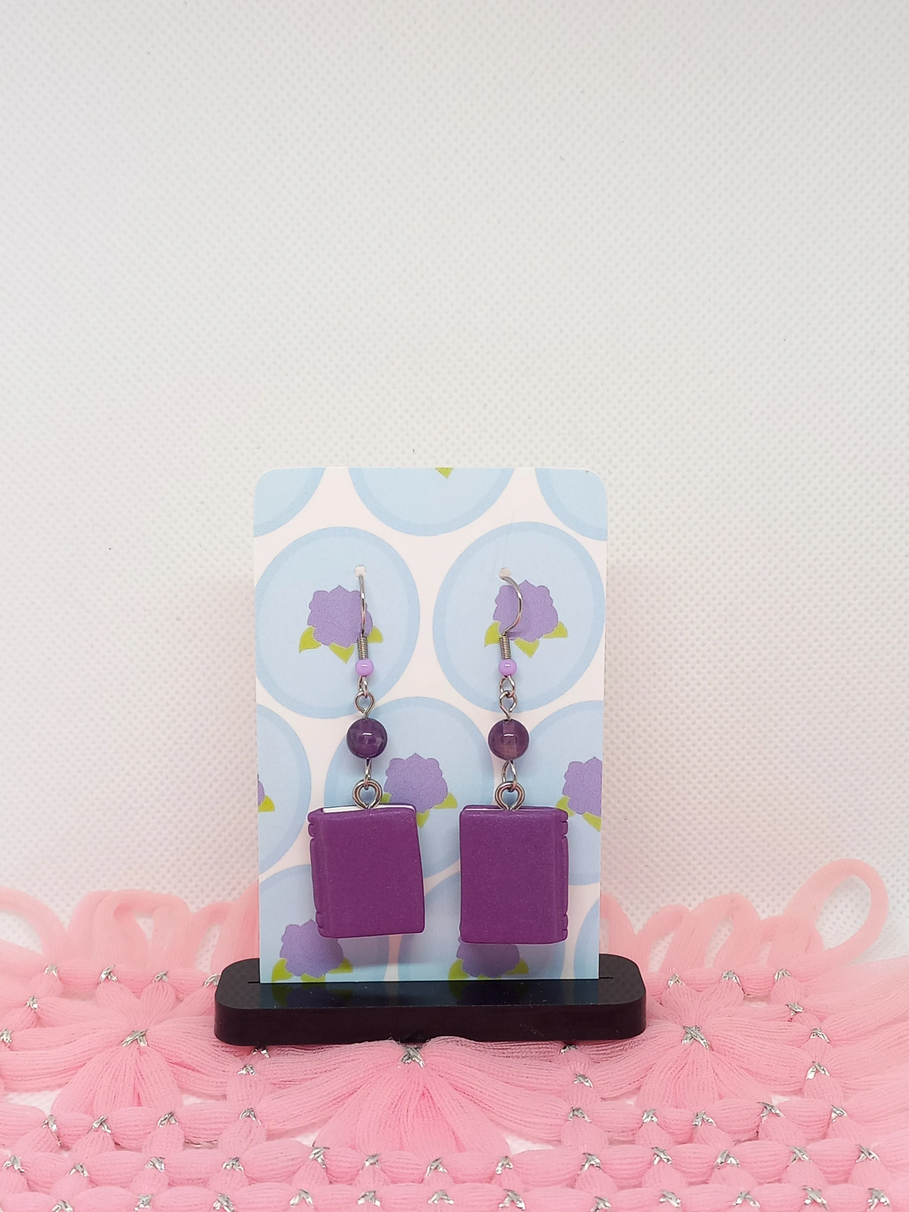 Purple Book Earrings | Book Collection