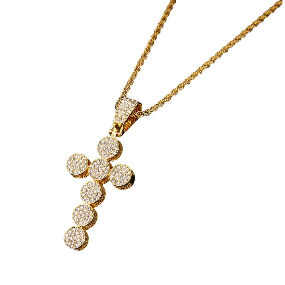 "American Arc Rhinestone Cross" Necklaces