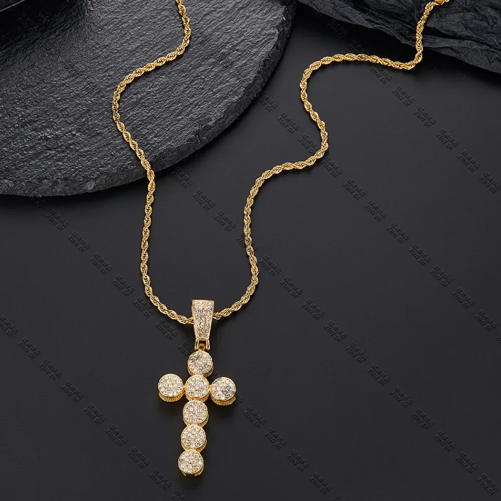 "American Arc Rhinestone Cross" Necklaces