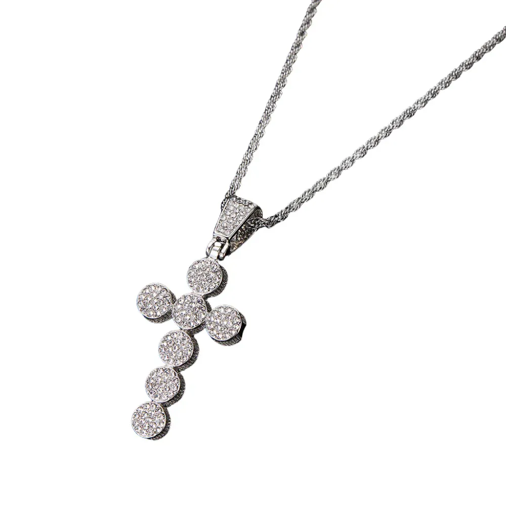 "American Arc Rhinestone Cross" Necklaces