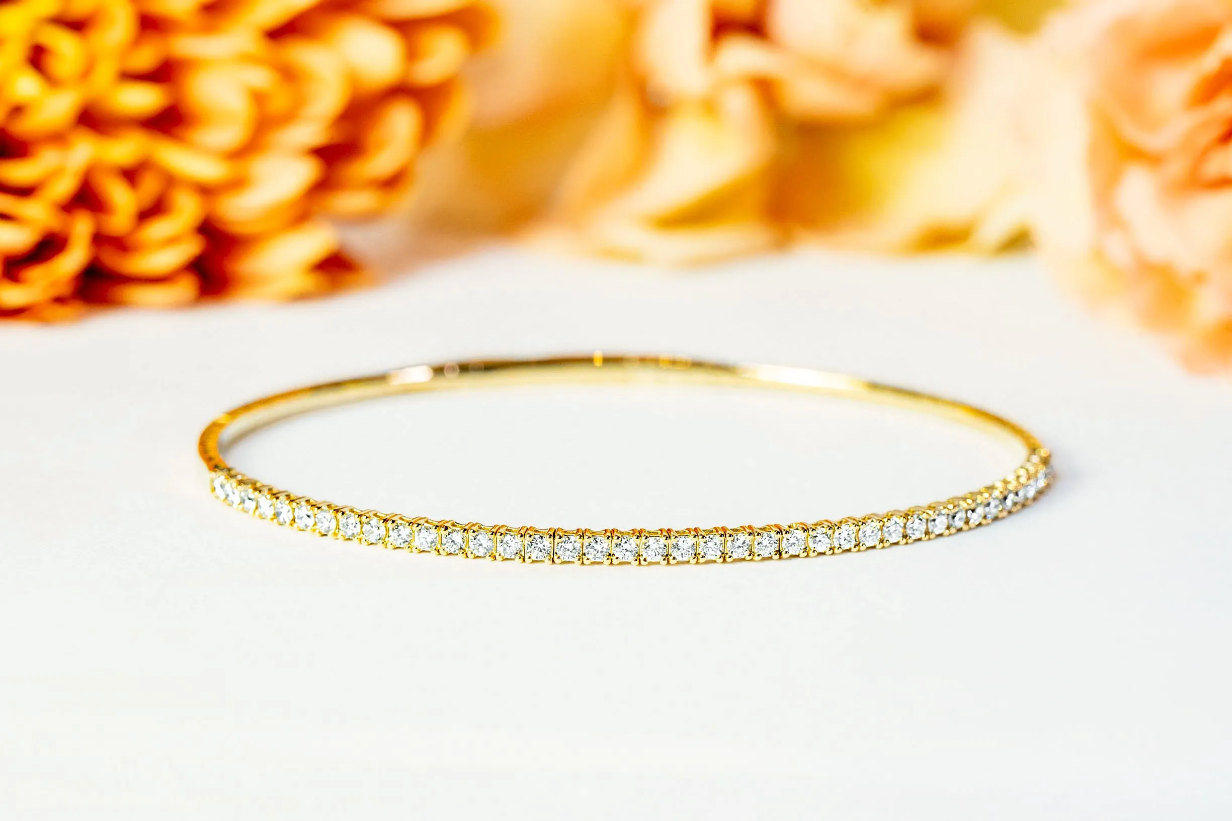 "Ranya" Yellow Gold Diamond Bangle