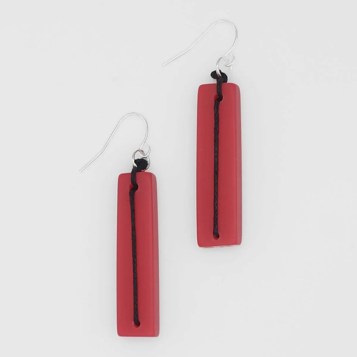 Raspberry Resin Bar Dangle Statement Earring