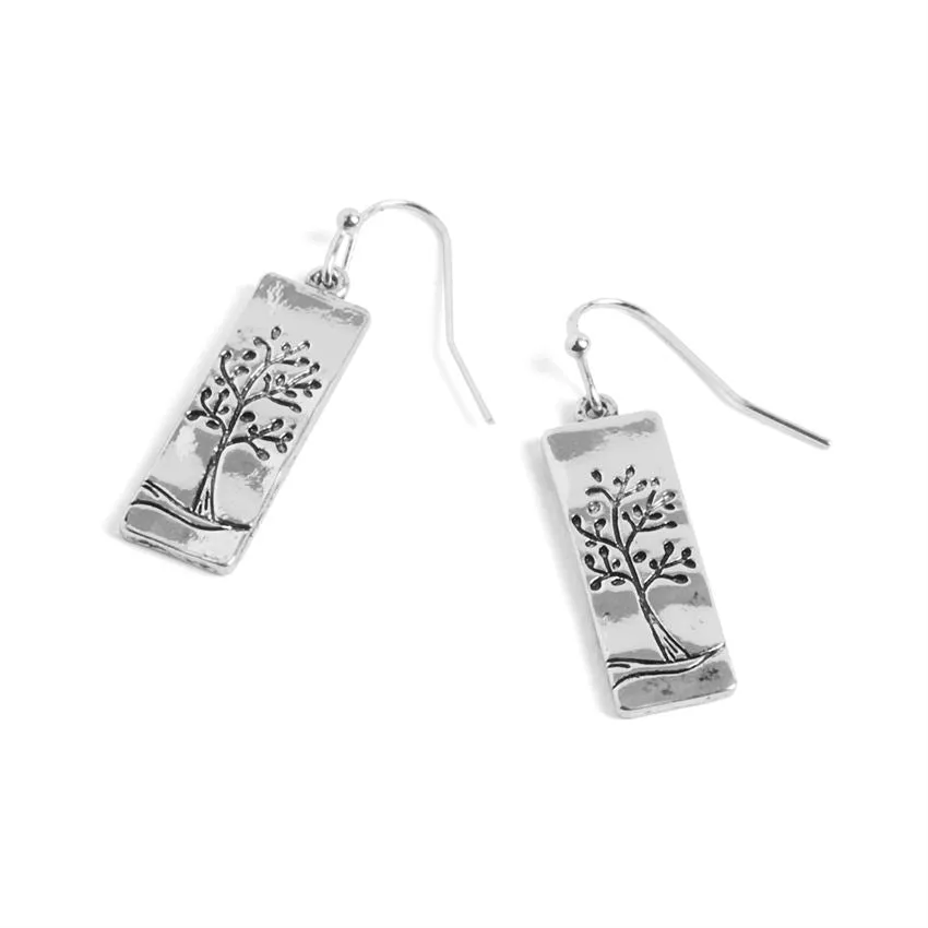 Rectangle Tree Earrings