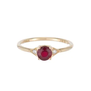 Round Ruby Deco Ring