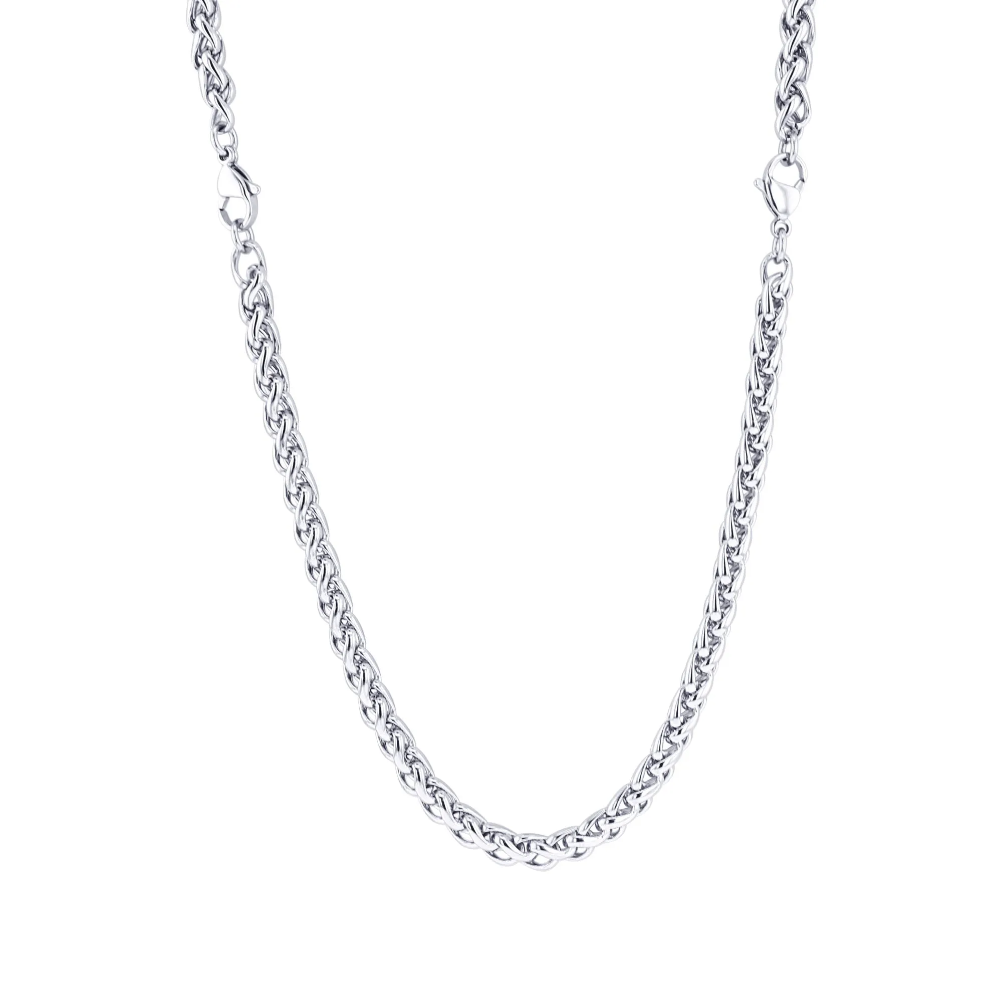 Rover Stainless Steel Convertible Wheat Chain Necklace