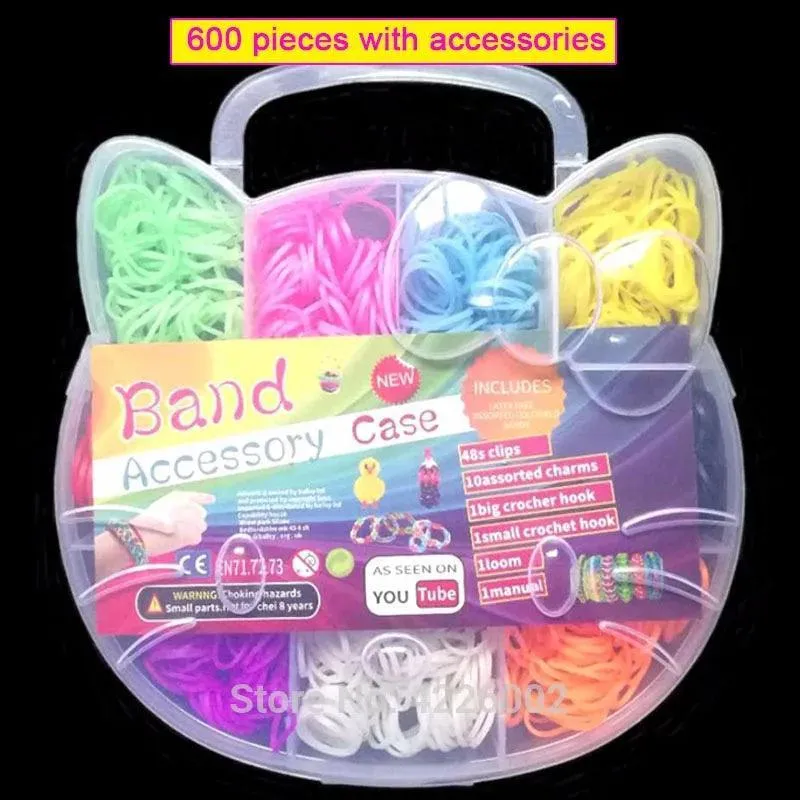 Rubber Band Bracelet Kit: Creative DIY Craft Set for Girls - Silicone Bands & Weaving Tools