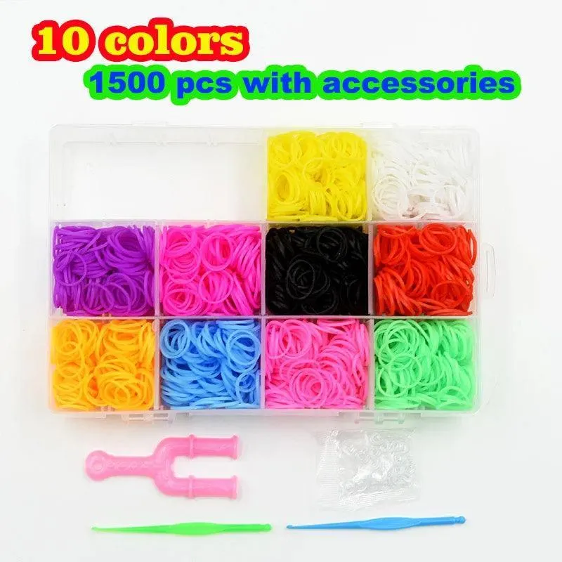 Rubber Band Bracelet Kit: Creative DIY Craft Set for Girls - Silicone Bands & Weaving Tools