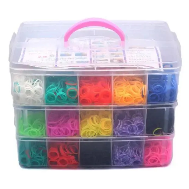 Rubber Band Bracelet Kit: Creative DIY Craft Set for Girls - Silicone Bands & Weaving Tools