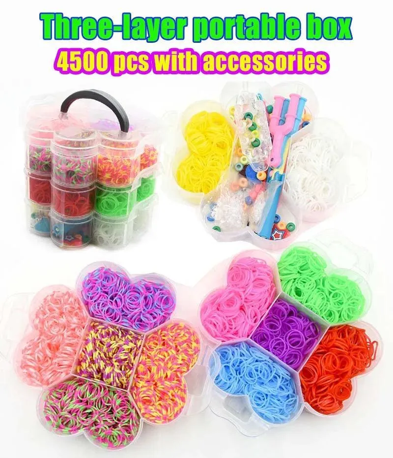 Rubber Band Bracelet Kit: Creative DIY Craft Set for Girls - Silicone Bands & Weaving Tools