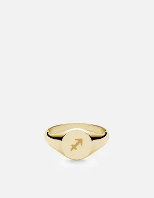 Sagittarius Astro Signet Ring, 14k Gold